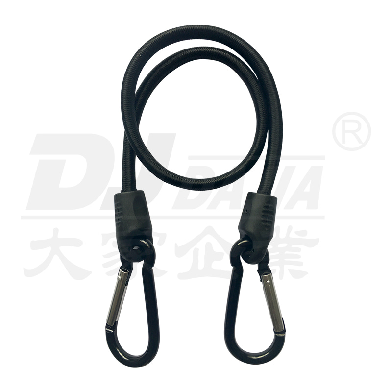 Ang mga bilog na bungee cord na may dobleng iniksyon ay kumonekta sa mga carabiner