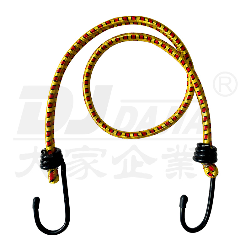 Round bungee cords na may itim na plastik na pinahiran na bakal na kawit