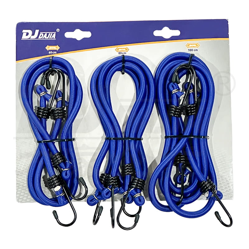 12mm bungee cord malakas na bungee strap na may zinc plated steel hook